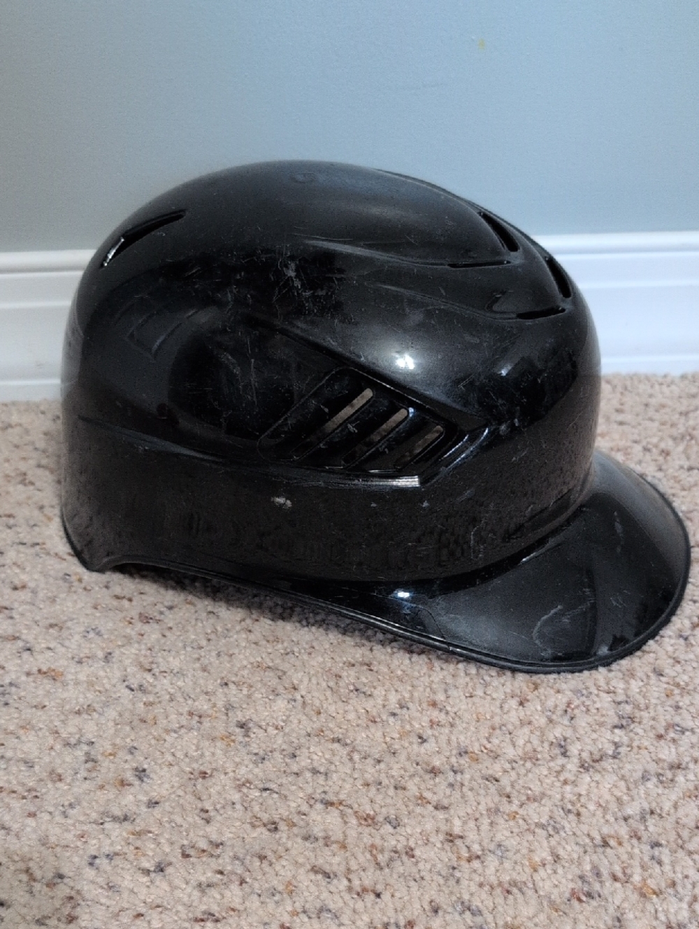 Rawlings Glossy Black Batting Helmet with Vent Slots